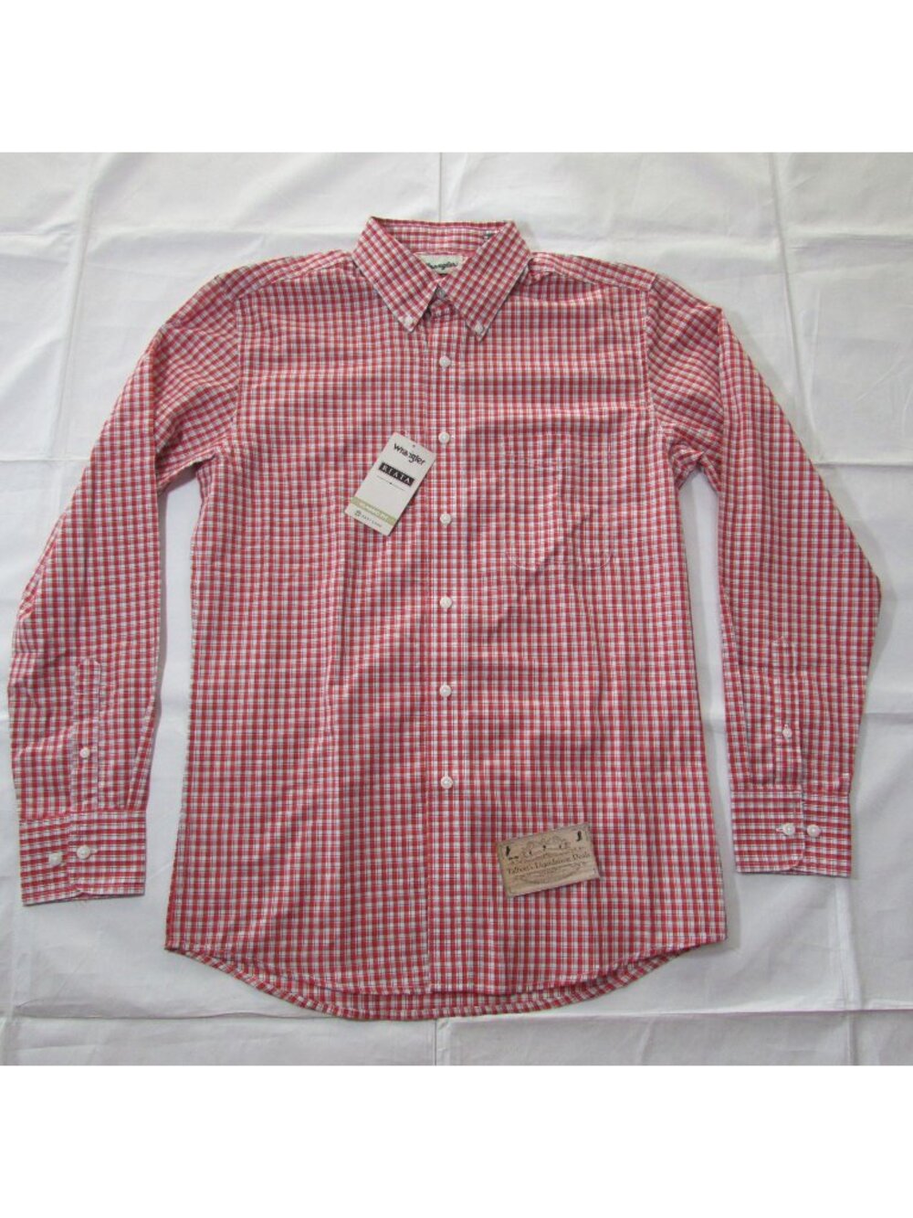 Wrangler Riata Men's SM Long Sleeve Plaid Button Shirt Red 112374844